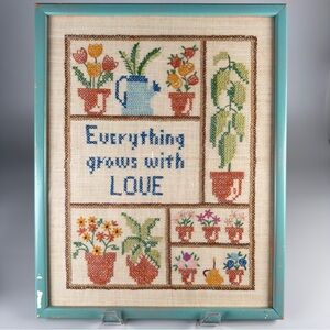 Vintage “Everything Grows With Love” Crosstich